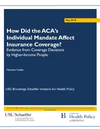 How Did the ACA's Individual Mandate Affect Insurance Coverage?