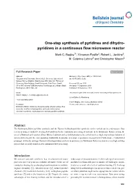 One-Step Synthesis of Pyridines and Dihydro- Pyridines in a Continuous Flow Microwave Reactor