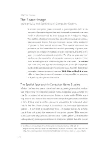 The Space-Image : Interactivity and Spatiality of Computer Games
