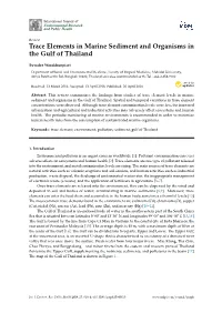 Trace Elements in Marine Sediment and Organisms in the Gulf of Thailand