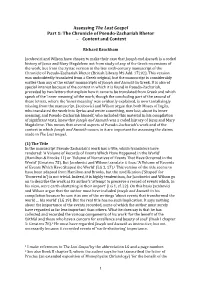 Assessing the Lost Gospel Part 1: the Chronicle of Pseudo-Zachariah Rhetor – Content and Context