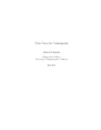 Class Notes for Counterpoint