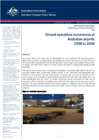 Ground Operations Occurrences at Australian Airports 1998 to 2008