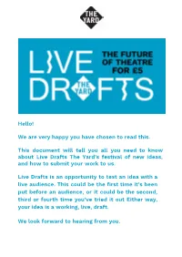 Hello! We Are Very Happy You Have Chosen to Read This. This Document