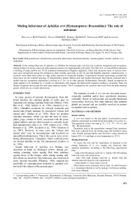Mating Behaviour of Aphidius Ervi (Hymenoptera: Braconidae): The