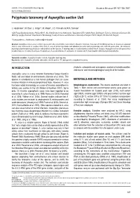 Polyphasic Taxonomy of Aspergillus Section Usti