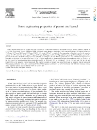 Some Engineering Properties of Peanut and Kernel