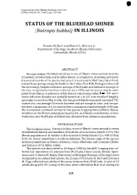 STATUS of the BLUEHEAD SHINER (Notropis Hubbsi) in ILLINOIS