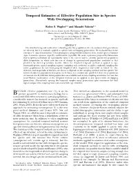 Temporal Estimates of Effective Population Size in Species with Overlapping Generations