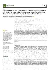 Development of Multi-Actor Multi-Criteria Analysis Based on The