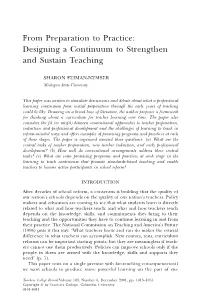 From Preparation to Practice: Designing a Continuum to Strengthen and Sustain Teaching
