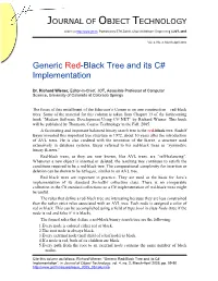 Generic Red-Black Tree and Its C# Implementation
