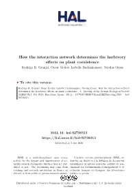 How the Interaction Network Determines the Herbivory Effects on Plant Coexistence Rodrigo R