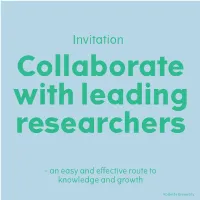 Invitation Collaborate with Leading Researchers
