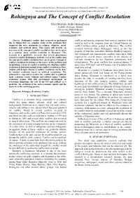 Rohingnya and the Concept of Conflict Resolution