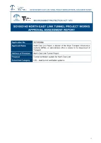 So1003145 North East Link Tunnel Project Works Approval Assessment Report