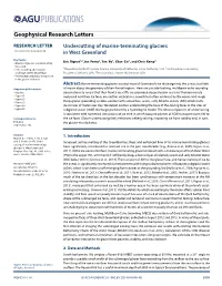 Undercutting of Marine-Terminating Glaciers in West Greenland