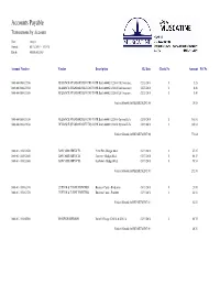 Accounts Payable Transactions by Account