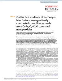 Bias Feature in Magnetically Contrasted Consolidates Made from Cofe2 O4