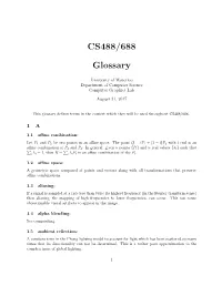 CS488/688 Glossary