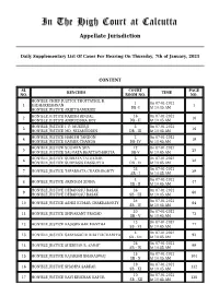 Daily Cause List for 07.01.2021