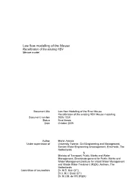 Low Flow Modelling of the Meuse Recalibration of the Existing HBV Meuse Model
