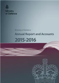 Ministry of Defence Annual Report and Accounts 2015 to 2016 (Web