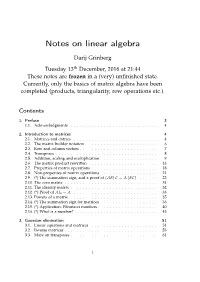Notes on Linear Algebra