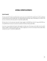 General Comments Summary Ii