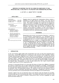 Improving the Response Time for the Corrective Maintenance of Rail Infrastructure: a Case Study of the Western Cape Passenger Rail Network