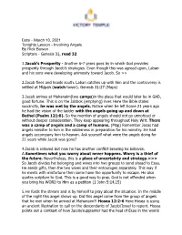 Involving Angels by Rick Bowen Scripture - Genesis 31, Read 32