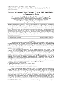 Outcome of Proximal Tibia Fractures Treated with Dual Plating - a Retrospective Study