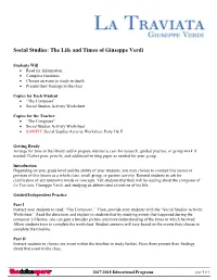 Social Studies: the Life and Times of Giuseppe Verdi