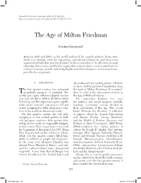 The Age of Milton Friedman