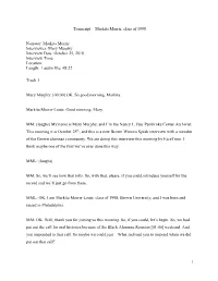 Transcript – Markita Morris, Class of 1998