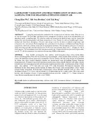 199 Laboratory Validation and Field Verification of Silica