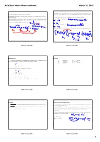 Acid Base Notes Notes.Notebook March 31, 2015