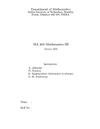 Comprehensive Problem Bank for MA 108 (Formerly Part of MA 203)