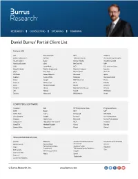 Daniel Burrus' Partial Client List