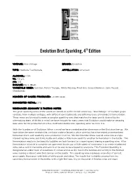 Evolution Brut Sparkling, 4Th Edition