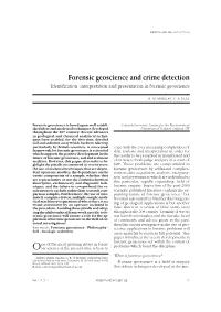 Forensic Geoscience and Crime Detection Identification, Interpretation and Presentation in Forensic Geoscience