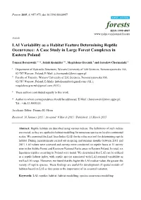 LAI Variability As a Habitat Feature Determining Reptile Occurrence: a Case Study in Large Forest Complexes in Eastern Poland