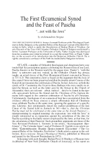 The First Ecumenical Synod and the Feast of Pascha