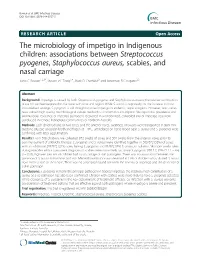 The Microbiology of Impetigo in Indigenous Children: Associations Between Streptococcus Pyogenes, Staphylococcus Aureus, Scabies