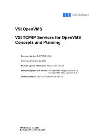 VSI TCP/IP Services for Openvms Concepts and Planning