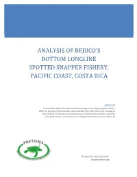 Analysis of Bejuco's Bottom Longline Spotted Snapper