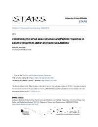 Determining the Small-Scale Structure and Particle Properties in Saturn's Rings from Stellar and Radio Occultations