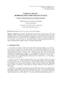 Membrane Structures for Art in Space