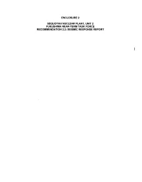 Seismic Response Report. All of the Walkdown Team Members Successfully Completed the EPRI Developed Training on NTTF Recommendation 2.3 - Seismic Walkdown Guidance