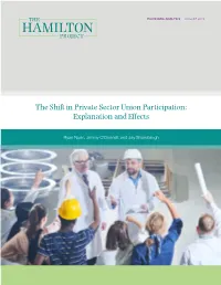The Shift in Private Sector Union Participation: Explanation and Effects